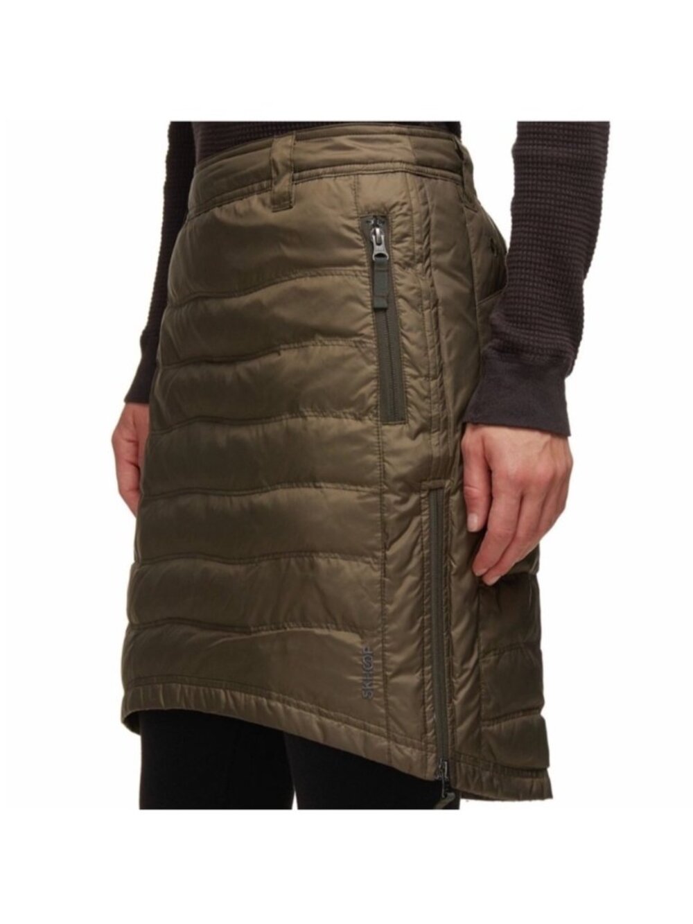 Skhoop Short Down Skirt Dark Tan, Size XS